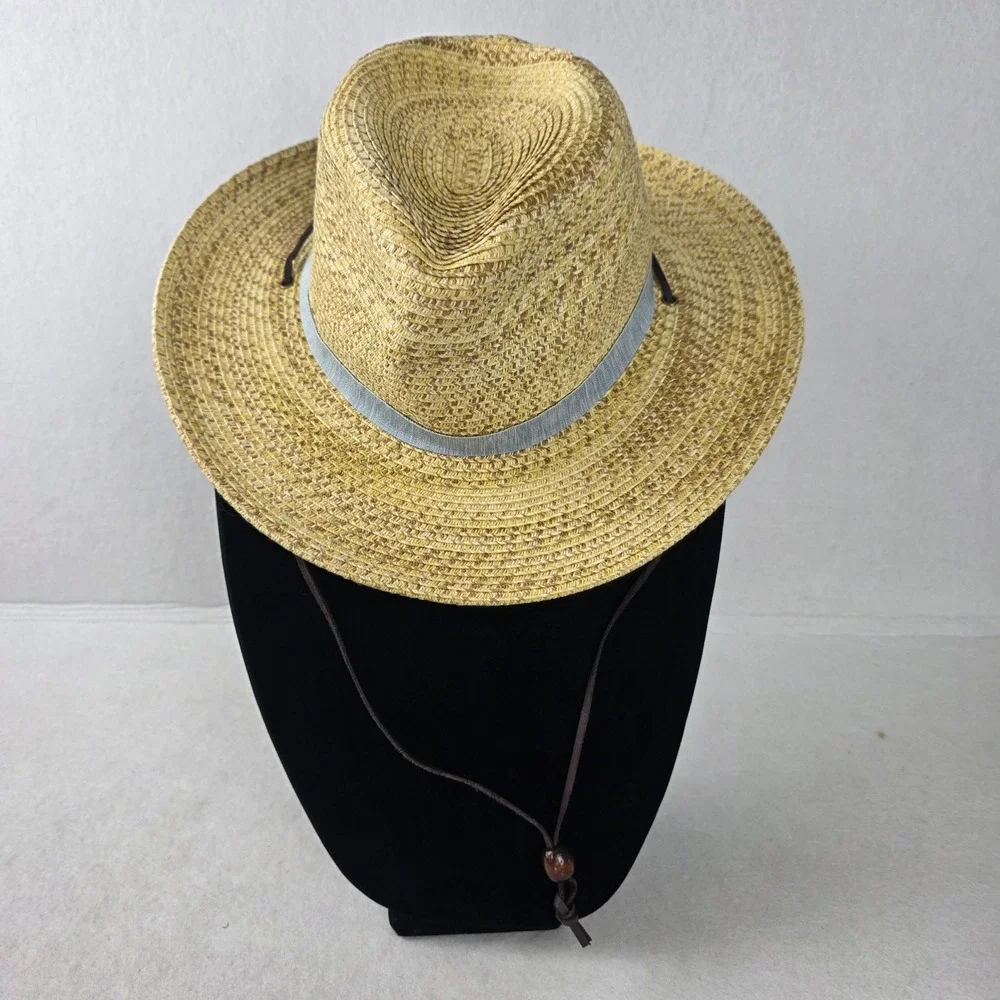 Goodfellow & Co Men's M/L Straw Sun Hat Wide Brim Chin Cord Outdoor Safari